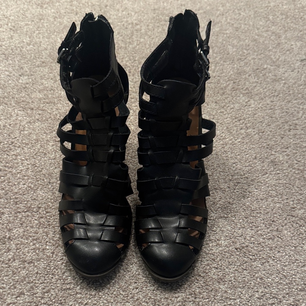 Black Strappy Women's Shoes heels dolce vita 7 gladiator boho